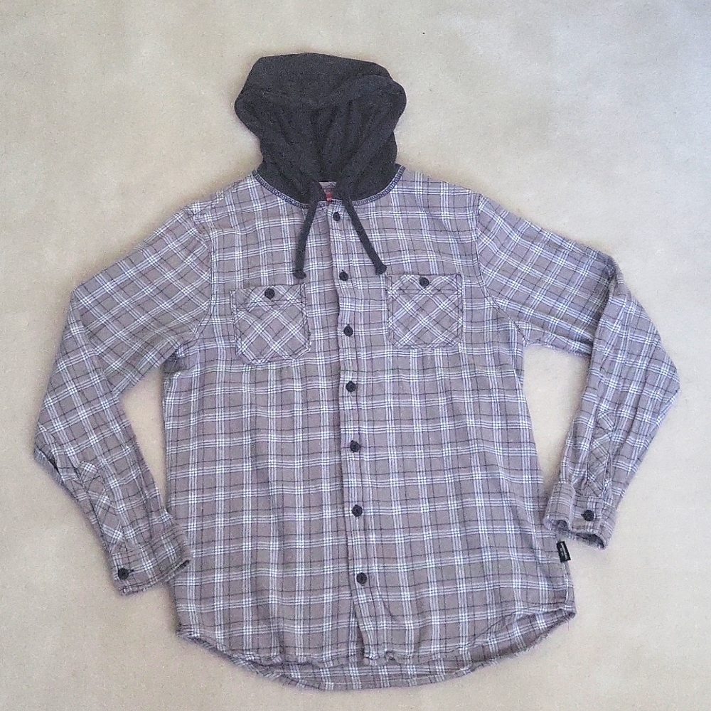 2/$20 Unisex hooded flannel sz S